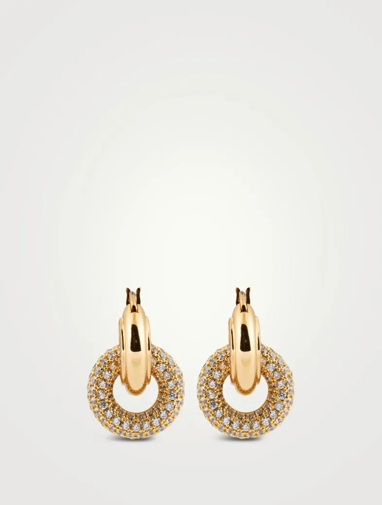 Pavé Interlock Hoop Earrings