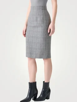 Pencil Skirt In Plaid Print