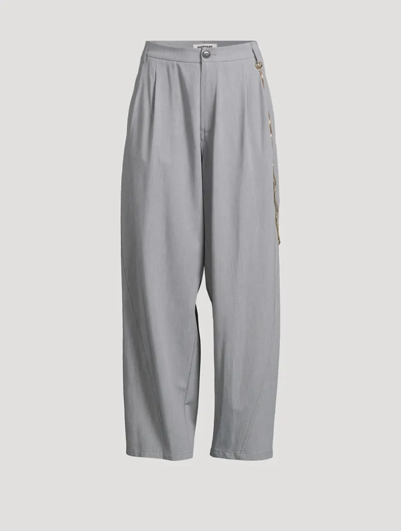 Phebe Wide-Leg Pants With Wallet Chain