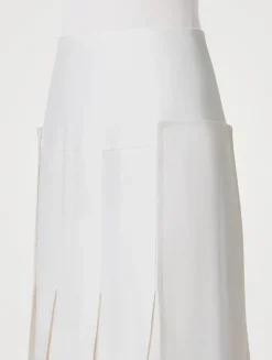 Pleated Linen And Wool Skirt