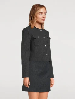 Plush Tweed Cardigan Jacket