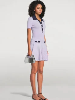 Pointelle Knit Mini Dress