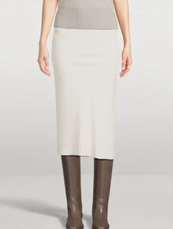 Porterville Bias Crêpe Midi Skirt