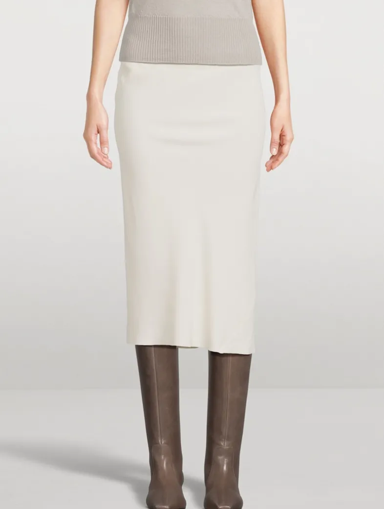 Porterville Bias Crêpe Midi Skirt