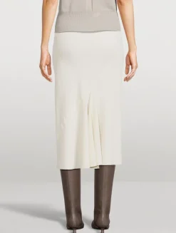 Porterville Bias Crêpe Midi Skirt