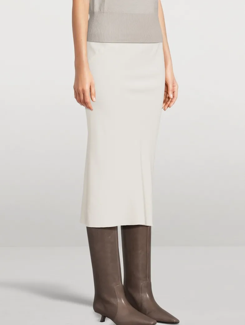 Porterville Bias Crêpe Midi Skirt