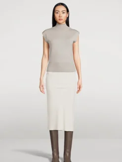 Porterville Bias Crêpe Midi Skirt