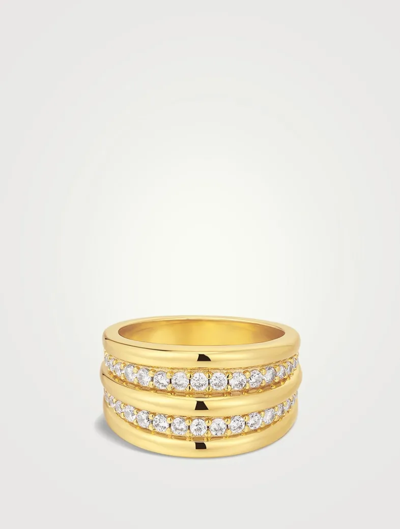 Positano Pavé Ridged Ring