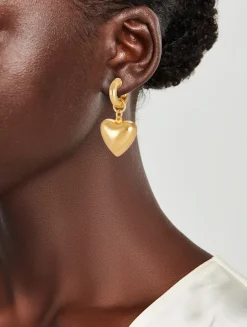 Puffy Heart Drop Earrings