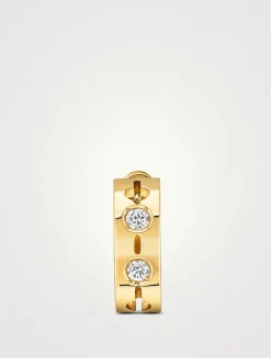 Pulse 18K Gold Mono Hoop Ear Cuff With Diamonds