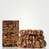Pure Silk Assorted Scrunchies - Copper