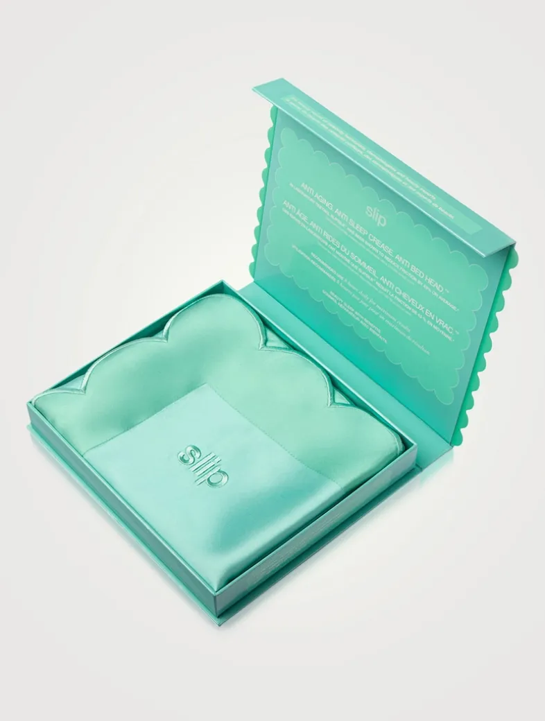 Pure Silk Queen Pillowcase With Scalloped Edge - Turquoise