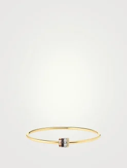 Quatre Classique 18K Gold Bracelet With Diamonds And Brown PVD