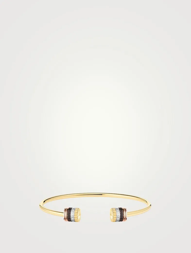 Quatre Classique 18K Gold Two Motif Bracelet With Diamonds And PVD