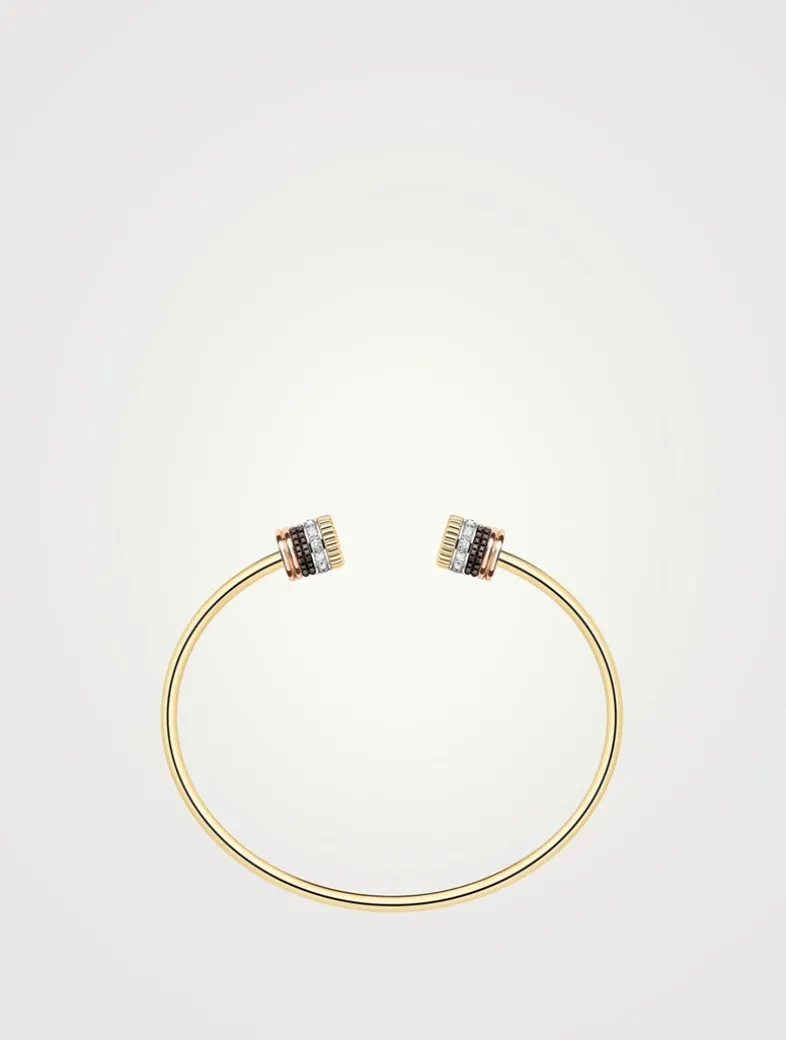 Quatre Classique 18K Gold Two Motif Bracelet With Diamonds And PVD