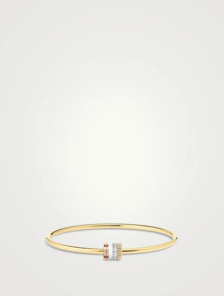 Quatre White Edition 18K Gold Bracelet With Ceramic And Diamonds