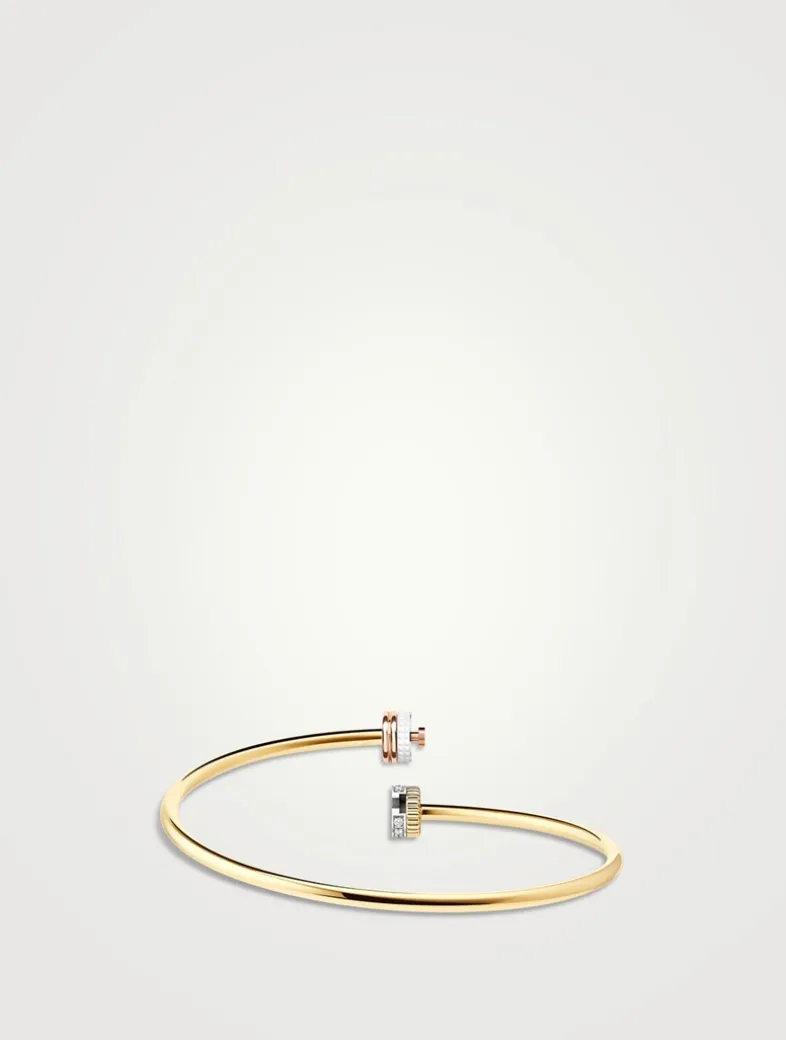 Quatre White Edition 18K Gold Bracelet With Ceramic And Diamonds