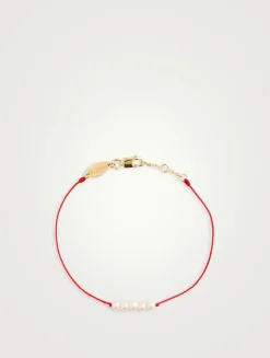 Queen Perles 18K Gold String Bracelet With Pearls
