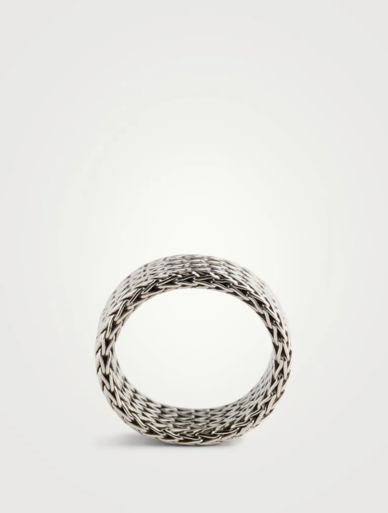Rata Chain Sterling Silver Wide Band Ring