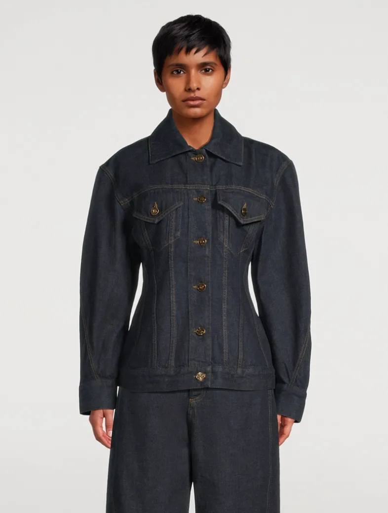 Raw Denim Cinched Jacket