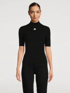Reedition Short-Sleeve Mockneck Sweater