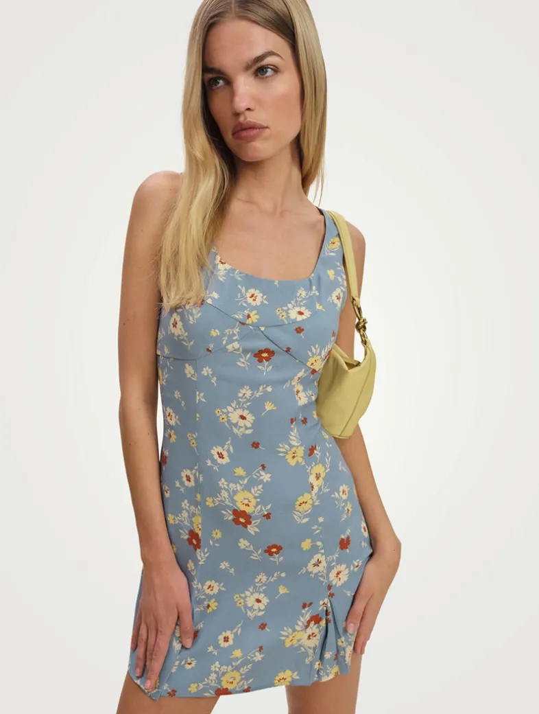 Reformation x Devon Lee Carlson Cher Mini Dress In Floral Print