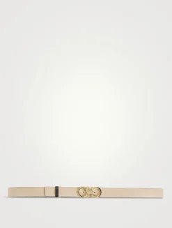 Reversible And Adjustable Gancini Leather Belt