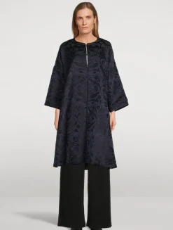 Reversible Metallic Jacquard Coat