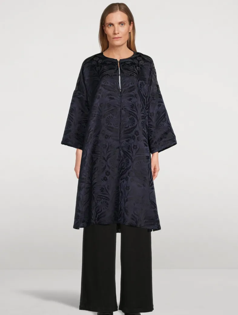 Reversible Metallic Jacquard Coat