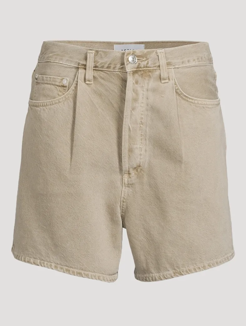 Rhoda Pleated Denim Shorts