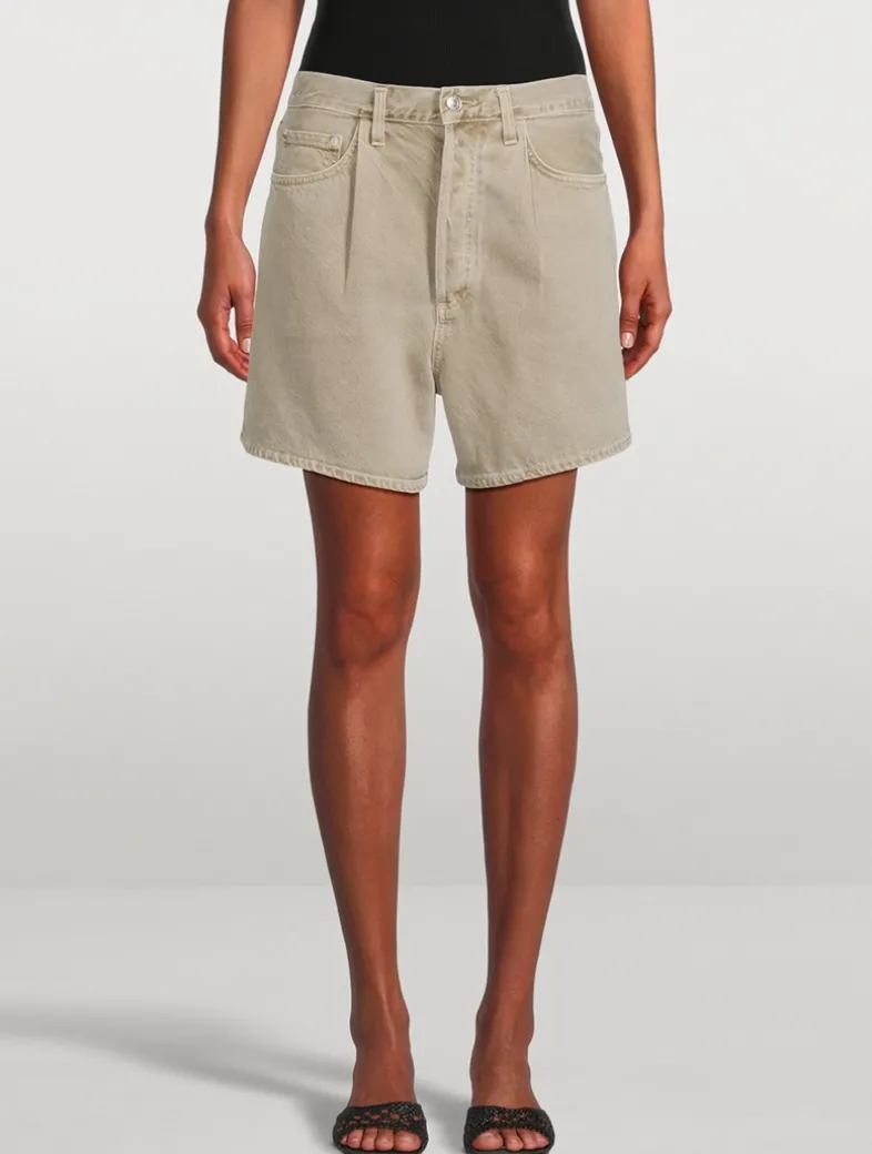 Rhoda Pleated Denim Shorts