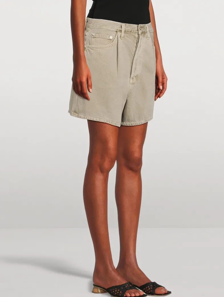 Rhoda Pleated Denim Shorts
