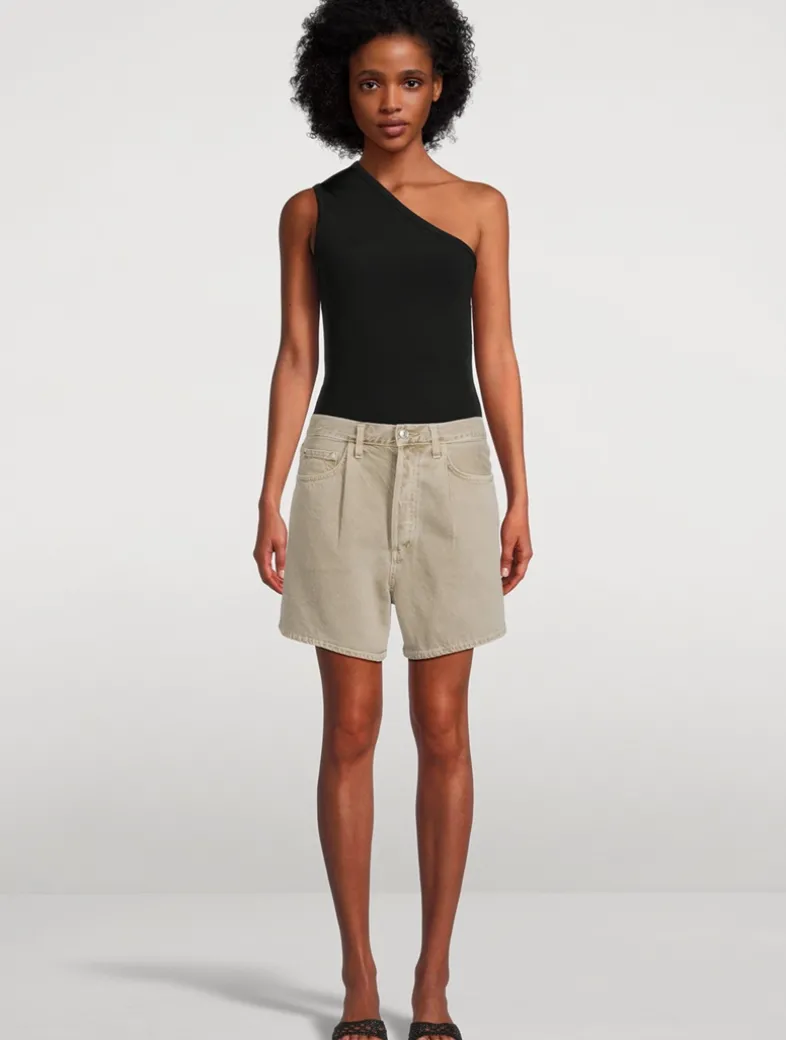 Rhoda Pleated Denim Shorts