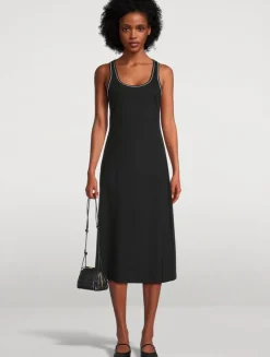 Ribbed Jersey Midi Dress
