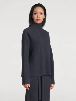 Ribbed Wool Turtleneck