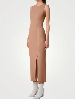 Rib-Knit Midi Dress