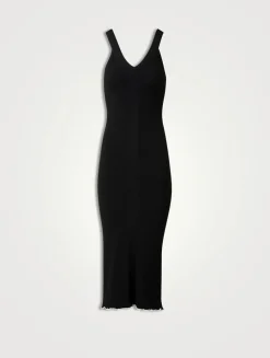Rib-Knit Midi Dress