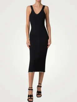 Rib-Knit Midi Dress