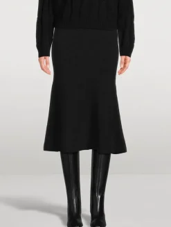 Rib-Knit Midi Skirt