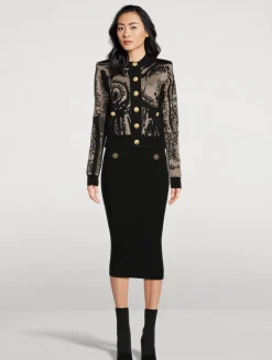 Rib-Knit Pencil Skirt