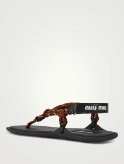 Riviere Cord And Leather Thong Sandals