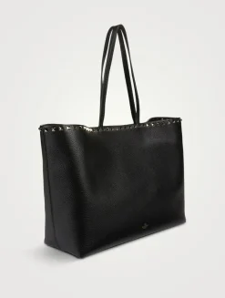 Rockstud Leather Tote Bag