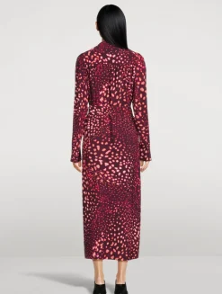 Rolana Trench Coat In Abstract Spots Print