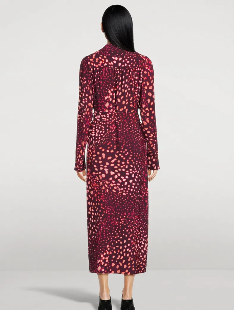 Rolana Trench Coat In Abstract Spots Print