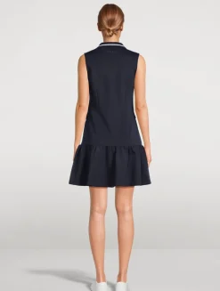 Ruffled Scuba Polo Dress