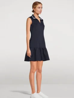 Ruffled Scuba Polo Dress