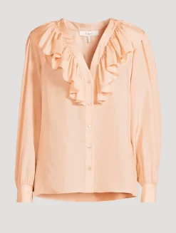 Ruffled Silk Blouse