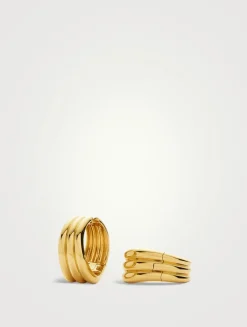 Savi Triple Ridge Large Hoop Earrings
