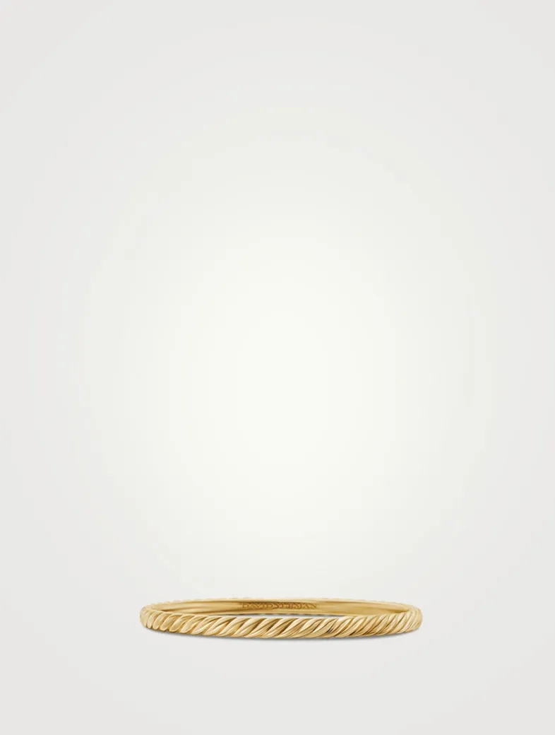 Sculpted Cable Bangle Bracelet In 18k Yellow Gold, 4.6mm