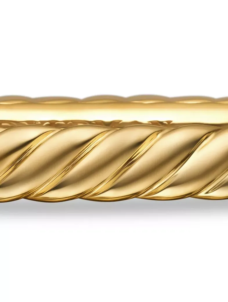 Sculpted Cable Bangle Bracelet In 18k Yellow Gold, 4.6mm